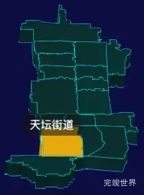 threejs北京市东城区地图3d地图鼠标移入显示标签并高亮实例代码